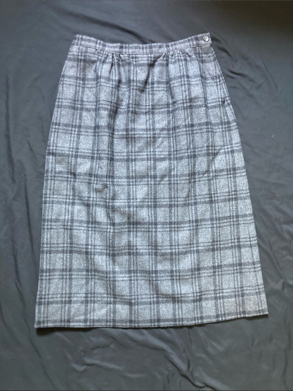 VTG Pendleton Gray Plaid Wool Skirt Made in USA Size 8